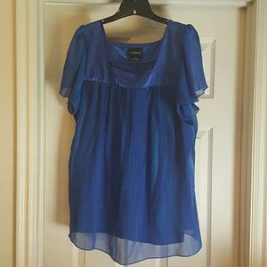 Blue, sublimated blouse