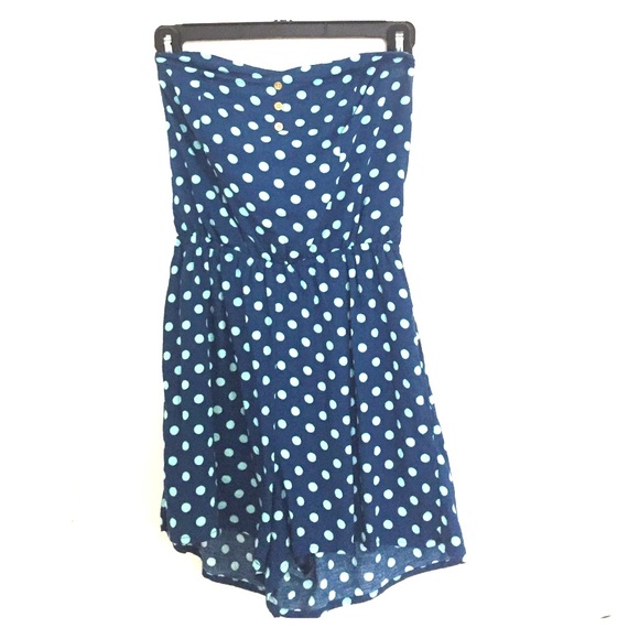 Polka dot strapless romper