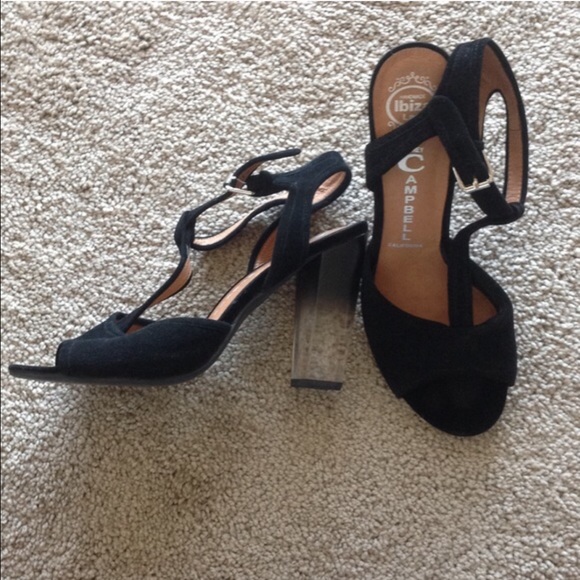 Jeffery Campbell Black/ clear ombré heel