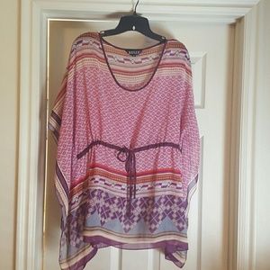 Sheer caftan blouse