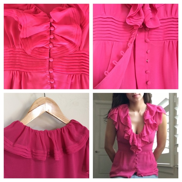 Aryn K Pretty Hot Pink Blouse - Picture 4 of 4