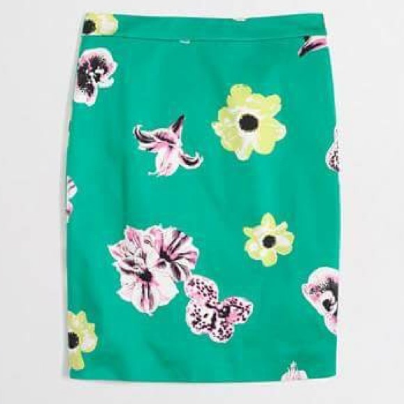 jcrew floral pencil skirt size 2