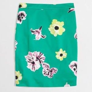 jcrew floral pencil skirt size 2