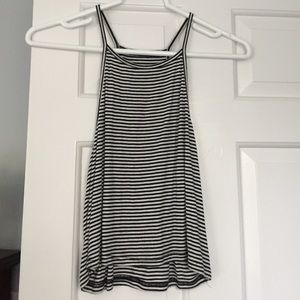Brandy Melville black and white striped crop top