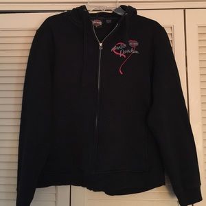 Harley Davidson zipper down hooded sweatshirt