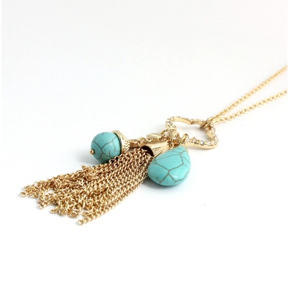 Multi Charm stone tassel necklace - Picture 4 of 5