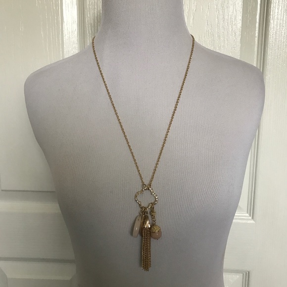 Multi Charm stone tassel necklace - Picture 5 of 5