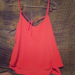 Pretty salmon colored blouse/tank with tie in back