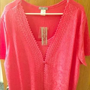 Bright pink blouse 1X