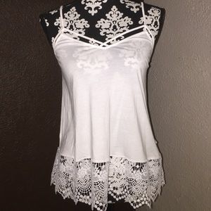 White lace tank