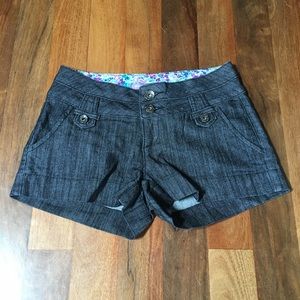 Boom Boom Brand. Dark Grey Denim Shorts.