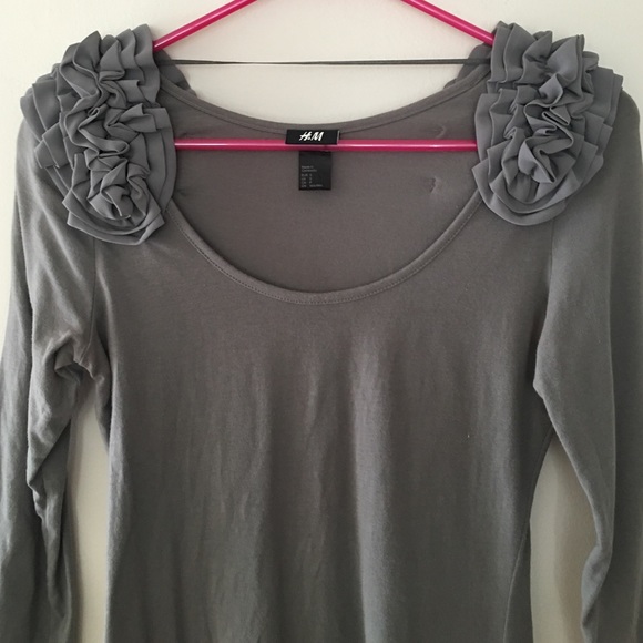 Grey Ruffle Shirt
