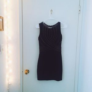 Black and Gold tight mini formal dress