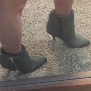 Suede bootie heels