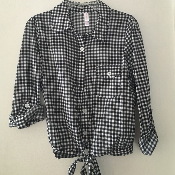 Black Checkered Button Up