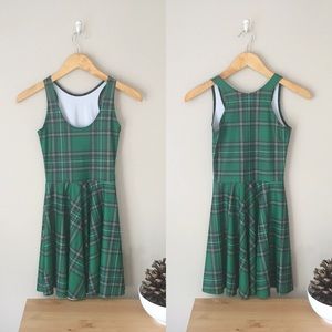 ▫️Blackmilk Tartan Green Reversible Skater Dress▫️
