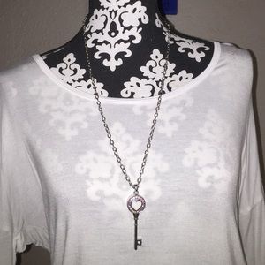 Silver key necklace