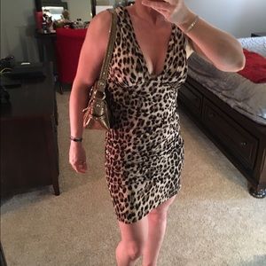 Sexy leopard/cheetah print party mini dress