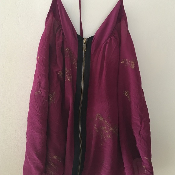 Maroon and Gold Zip Up Tank