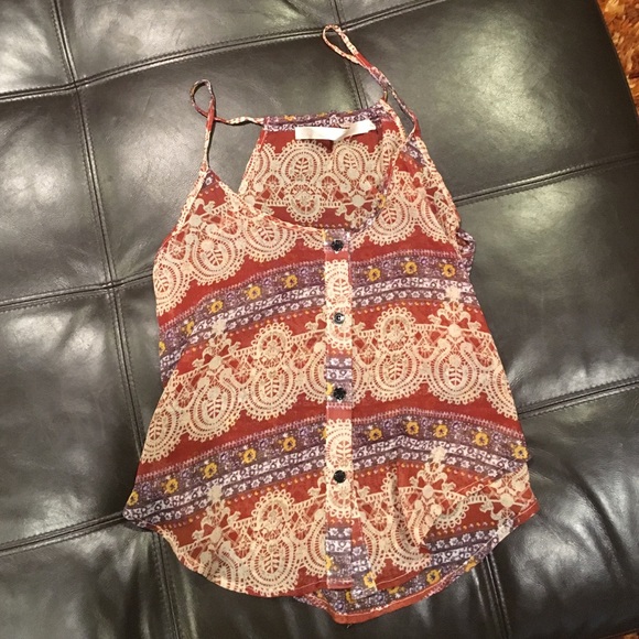 Botton down pattern tank top - Picture 1 of 1