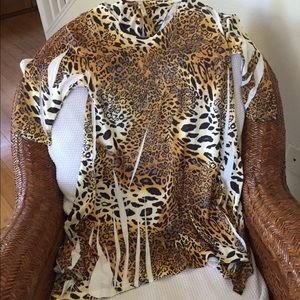 Plus size leopard-print, soft cotton dress