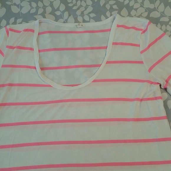 JCREW PINK stripe lightweight crop - Picture 2 of 4