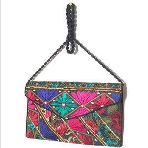 NWOT Boho Thread Work Clutch