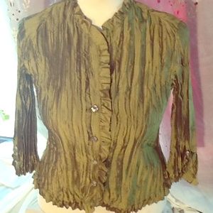 Argora moiré sweet pea green structured jacket.-R