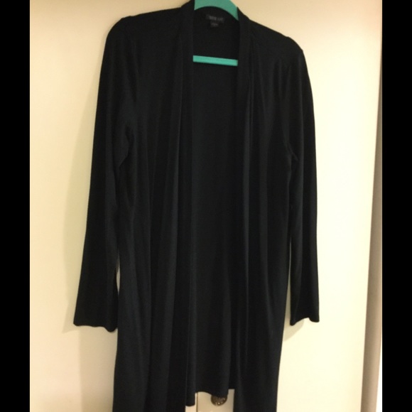 Black J Jill Wearever Coll. open, long cardigan.