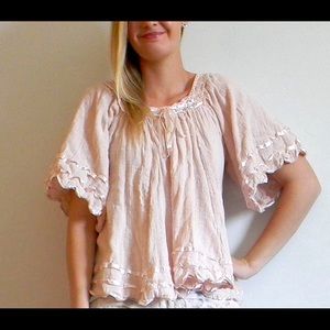 Pink Bohme Boutique Vintage Blouse (Size S)