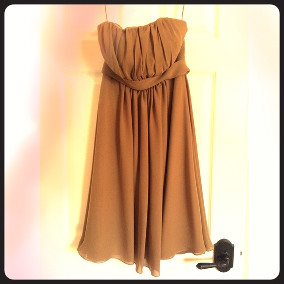 Chiffon brown bridesmaid dress