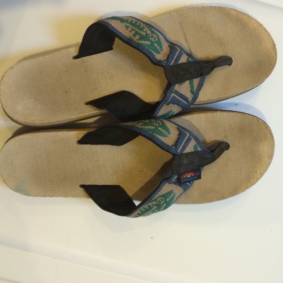 Rainbow flip flops