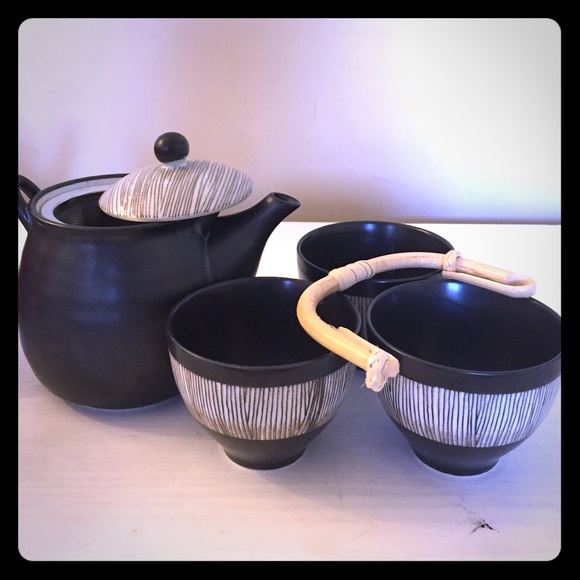 DO NOT BUY RESERVED Black Stria Teapotset