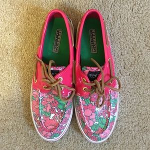 Pink Floral Sperrys