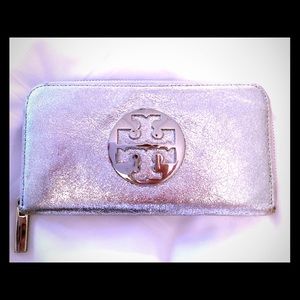 Metallic Tory Burch Wallet