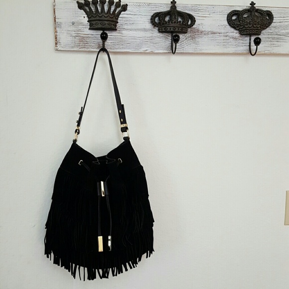 Vince Camuto Joni Fringe Drawstring Bag