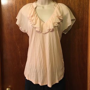 Pink Express Ruffle Top M