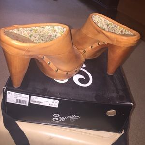 Seychelles tan leather heels size 8.5