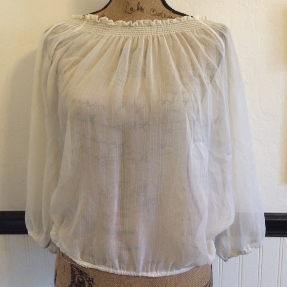 cream off the shoulder shirt