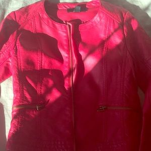 Red "leather" jacket