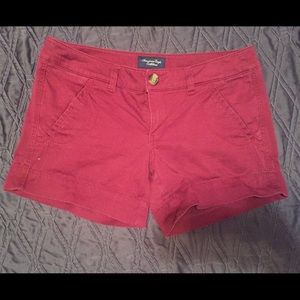 Maroon American Eagle Midi Shorts