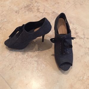 Grey lace up Lauren Conrad booties