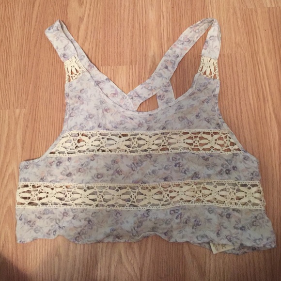 Free people XS Lace/floral cut out tank