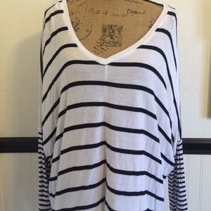 loose thin striped long sleeve