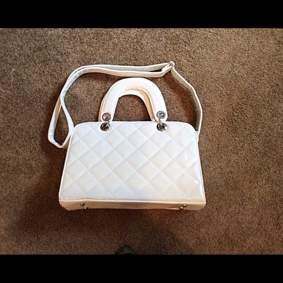 Quilted White Handbag Shoulder Vegan