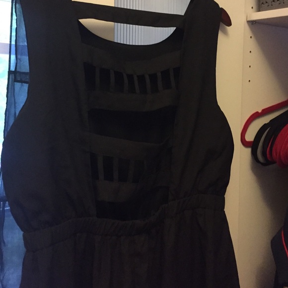 Black dress with open back detailing