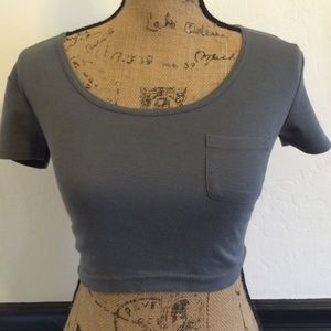 grey crop top