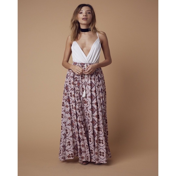 Boho Print High Waist Maxi Skirt - Picture 2 of 4