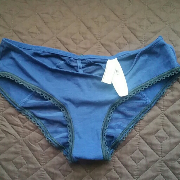 Navy blue laced booty. Black trim.  BRAND NEW - Picture 1 of 3