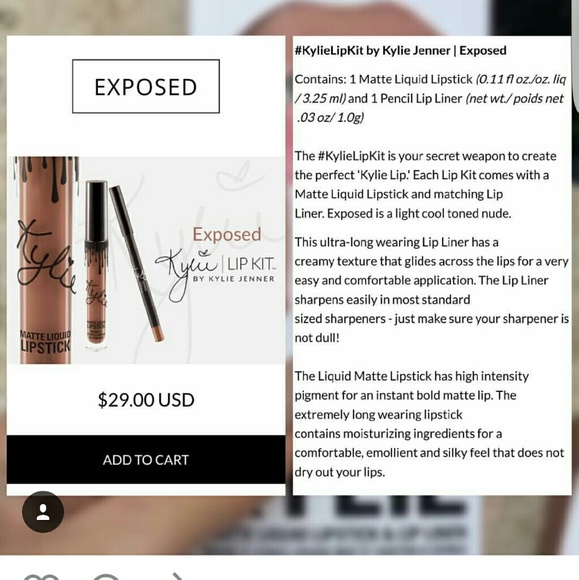 **RESERVE**    Kylie lipkit "Exposed"